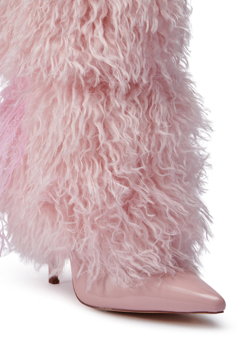 AZALEA WANG JUNIPER PINK FUR BOOTIE