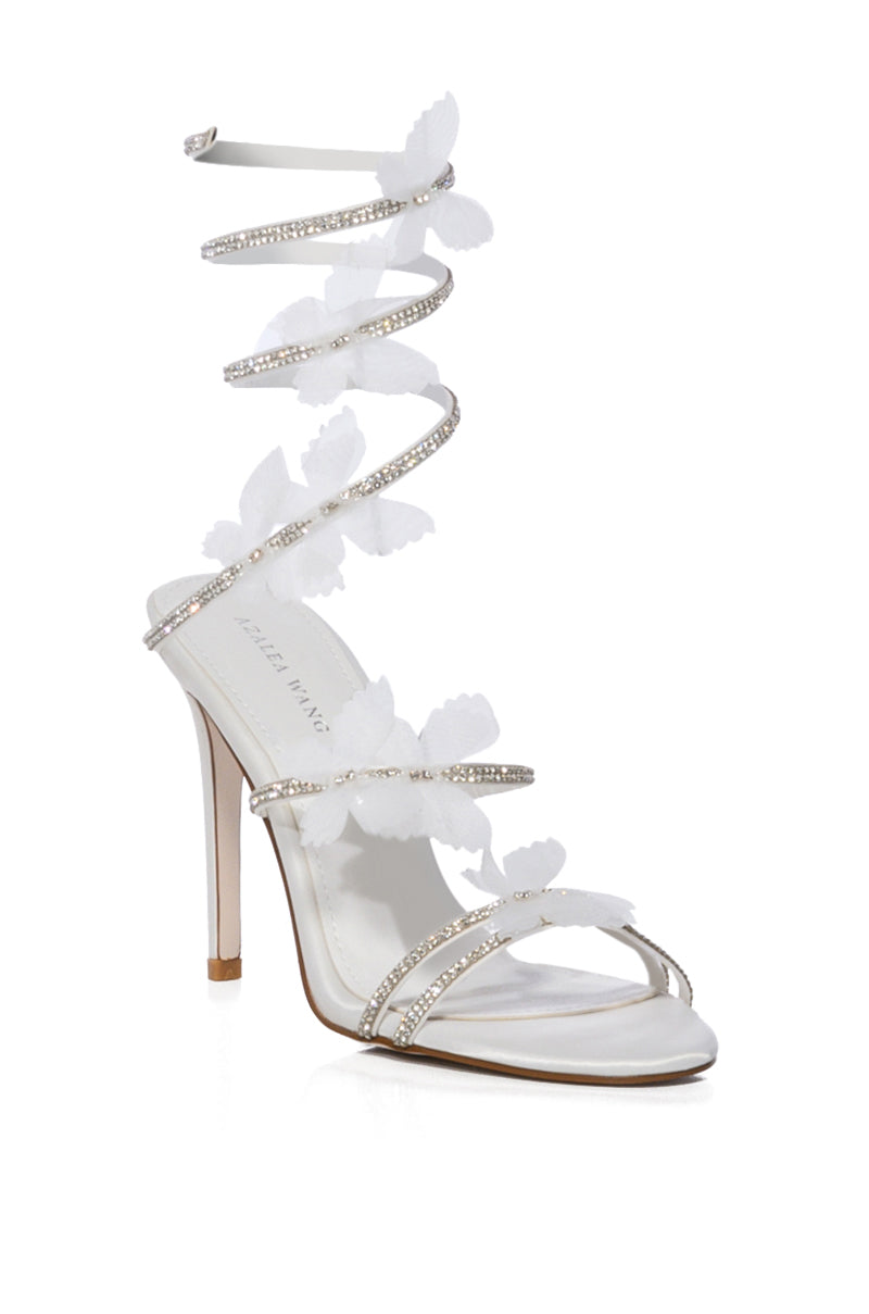 AZALEA WANG ARYANA BUTTERFLY WRAP UP HEEL IN WHITE