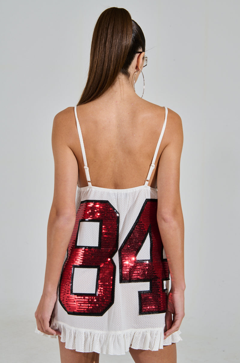 TOUCHDOWN SEQUIN JERSEY DRESS