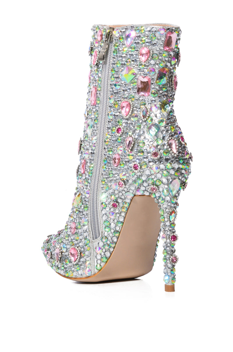 AZALEA WANG ARNICA EMBELLISHED BOOTIE IN PINK