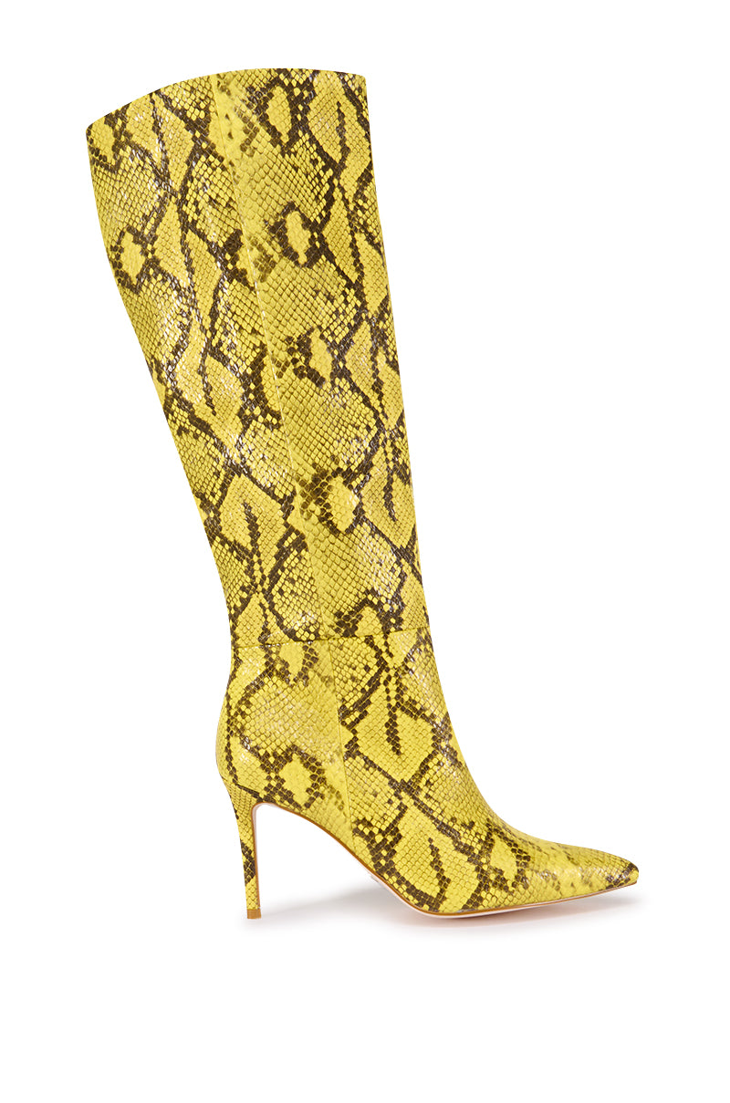 AZALEA WANG SYLVETTE YELLOW PRINTED BOOT