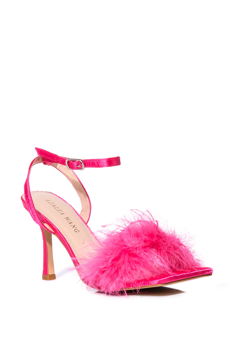 AZALEA WANG LUCINDA FEATHER SANDAL