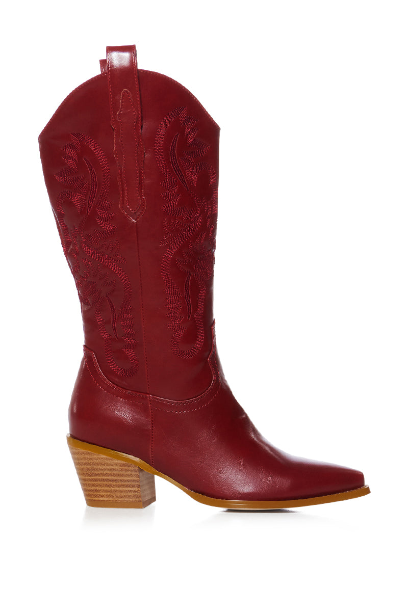 AZALEA WANG FLINT RED COWBOY BOOTIE