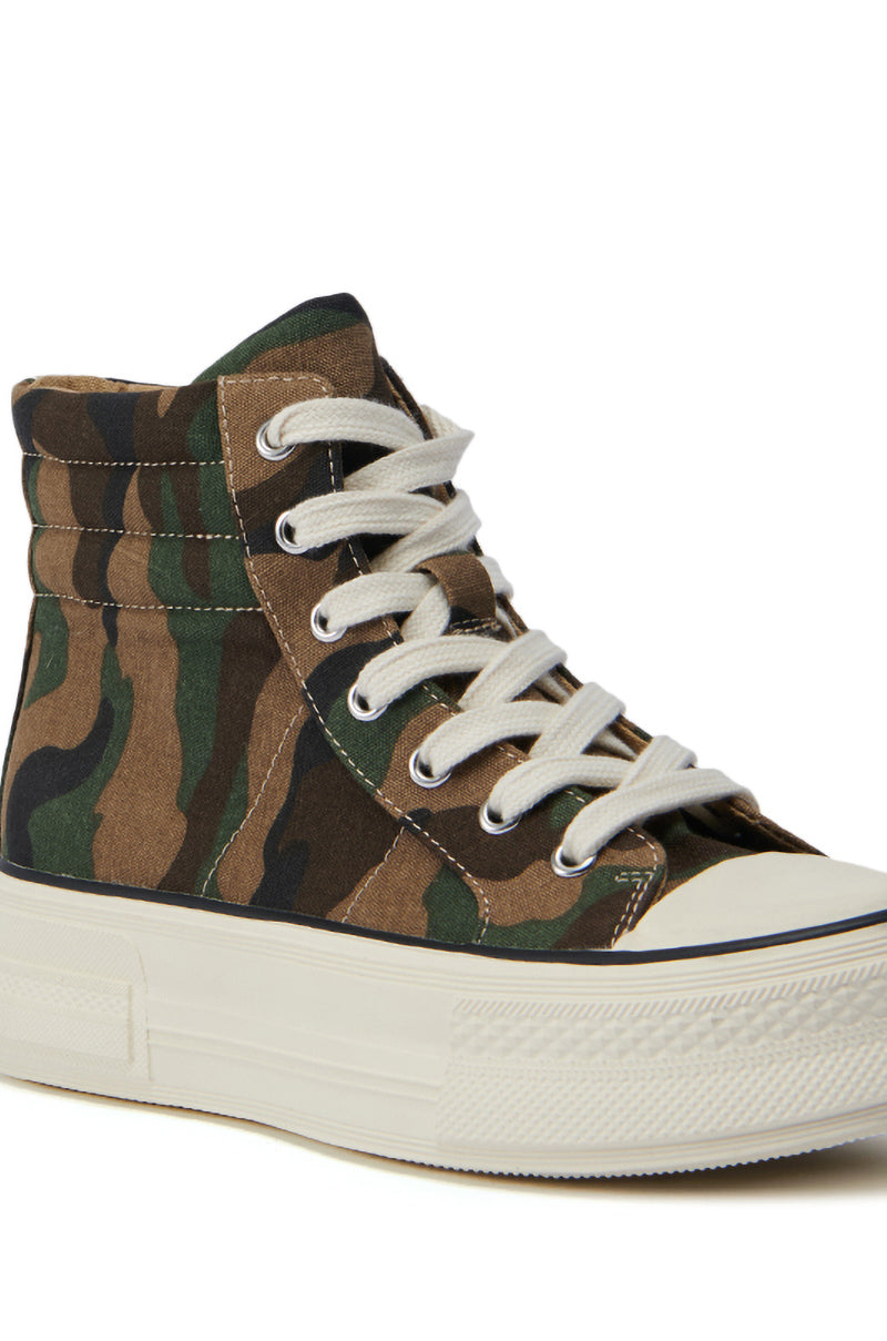 AZALEA WANG WACKY CAMO HIGH TOP SNEAKER