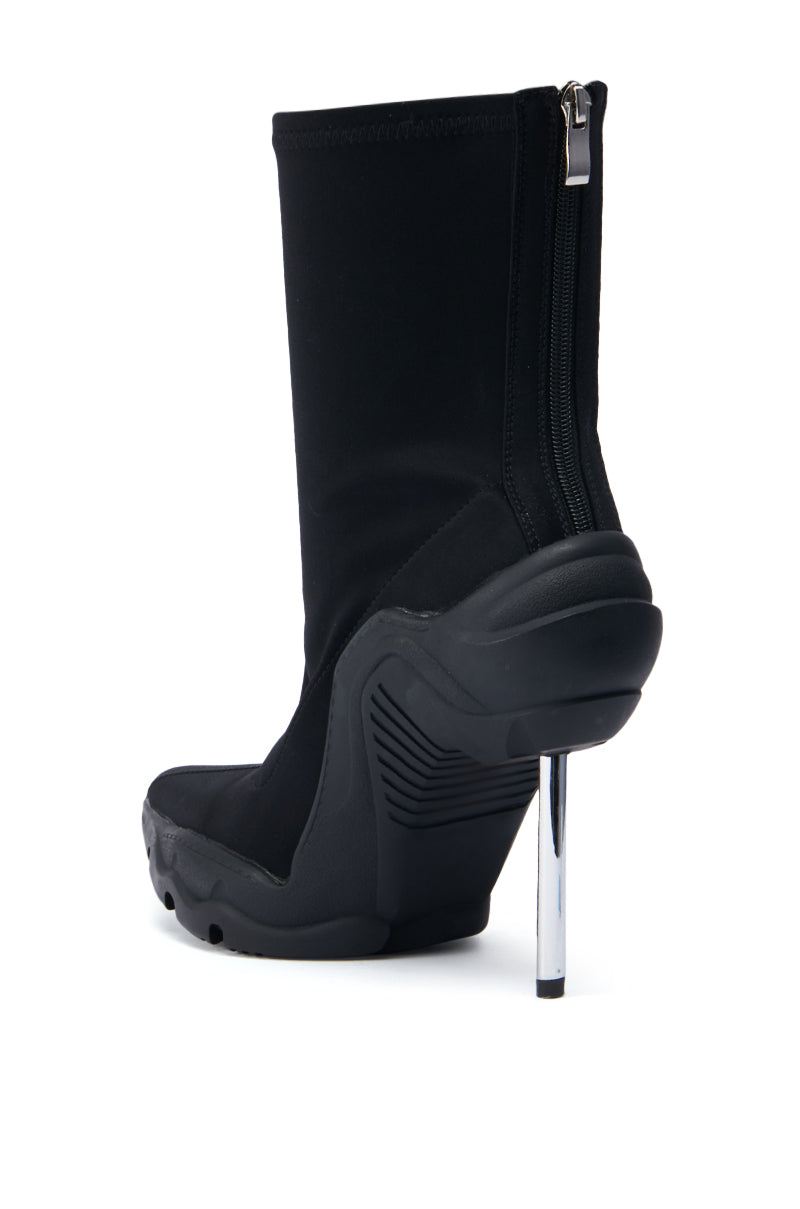 AZALEA WANG WILBER BOOTIE WITH STRETCH NEOPRENE IN BLACK