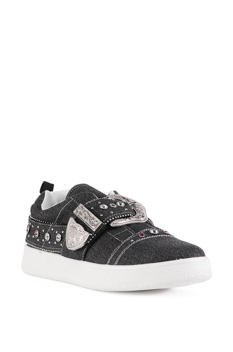 AUDRA BLACK EMBELLISHED SNEAKER