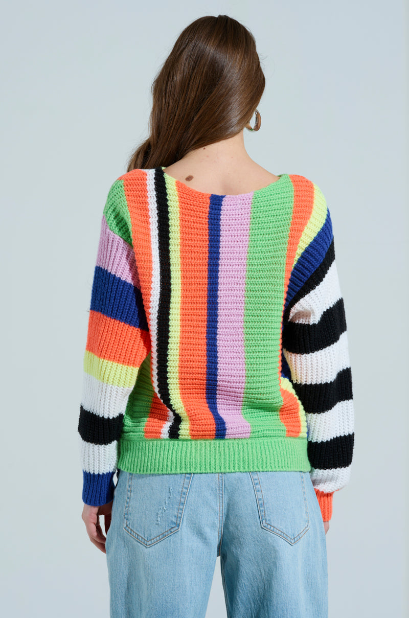 JINX MULTICOLOR STRIPED SWEATER