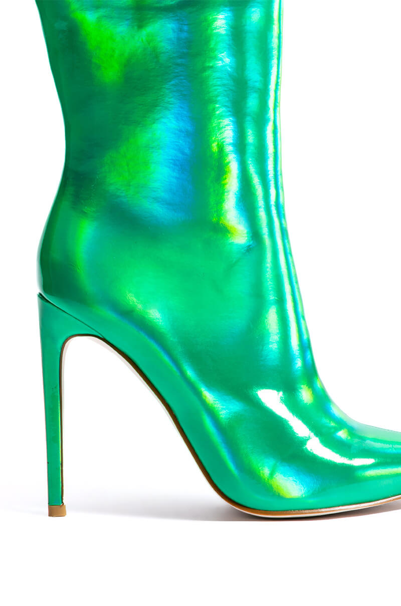 AZALEA WANG HALO SEXY STILETTO BOOTIE IN GREEN