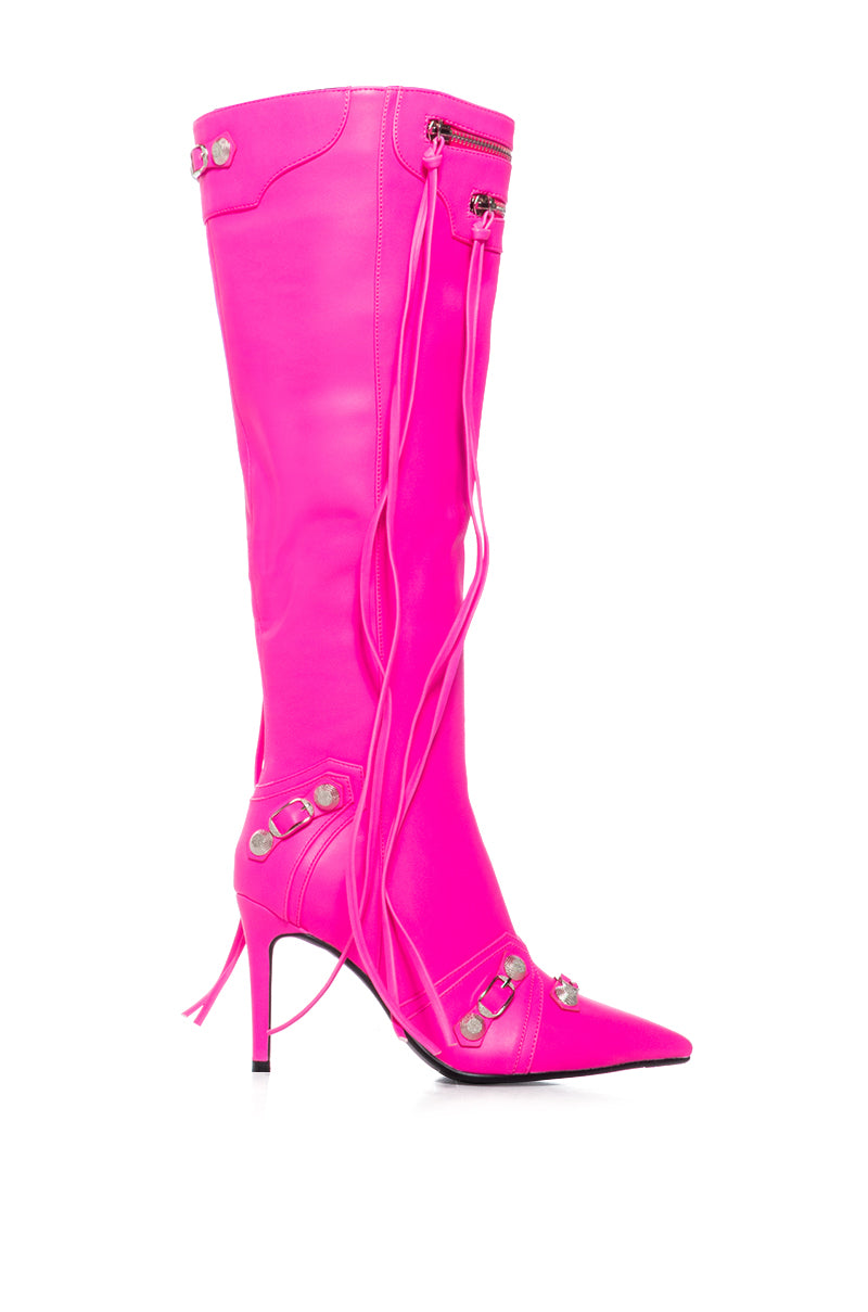 AZALEA WANG MAEVE HOT PINK BOOTIE