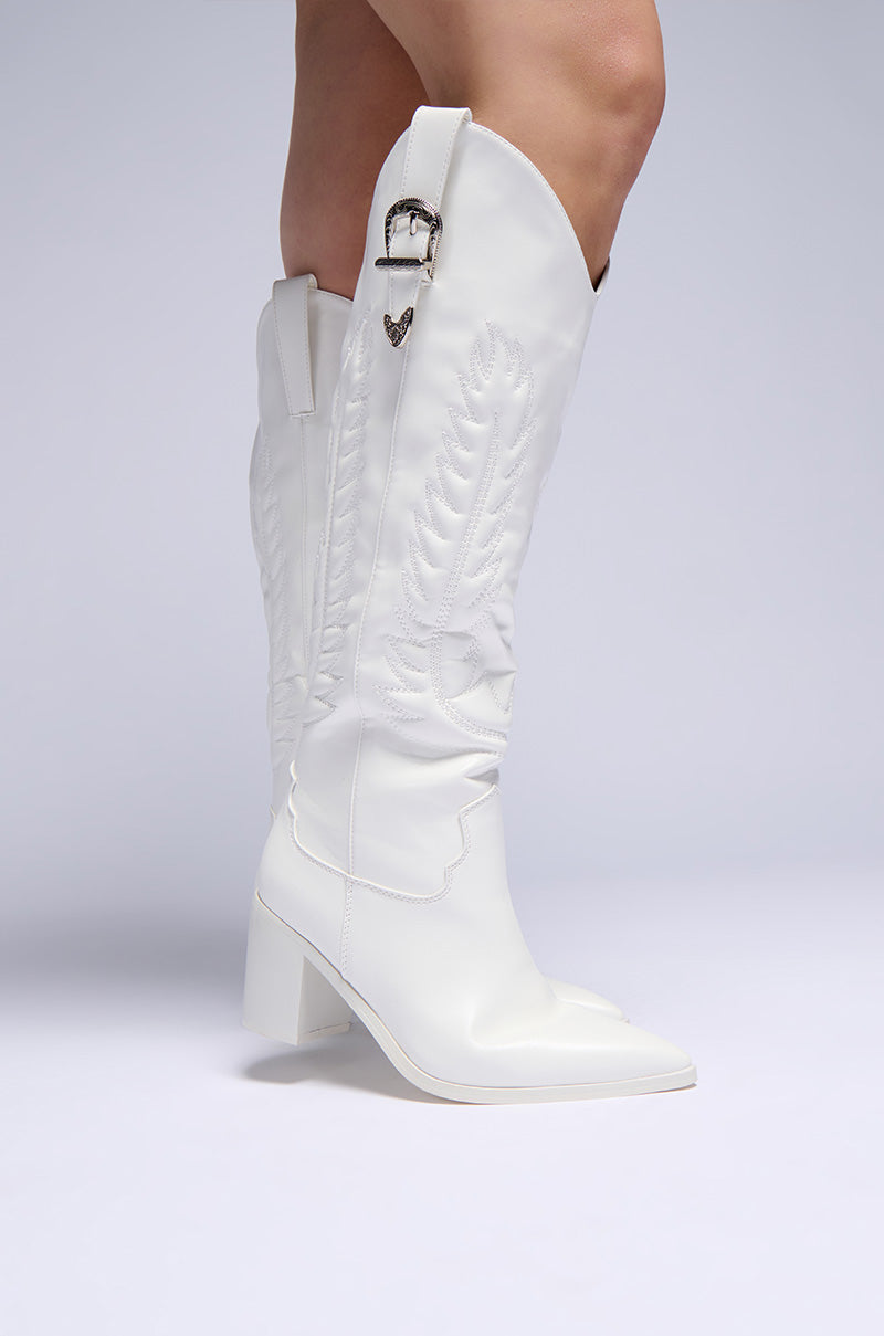 AZALEA WANG PAMELA WHITE WESTERN BOOT