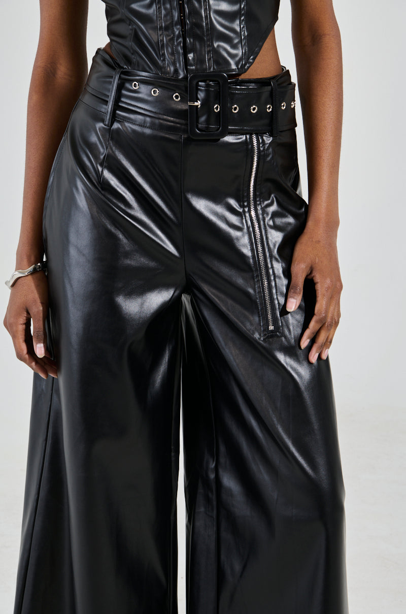 SHAINA FAUX LEATHER TROUSER