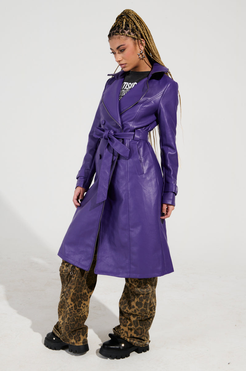 SANDO ZIPPER TRIM TRENCH IN PURPLE