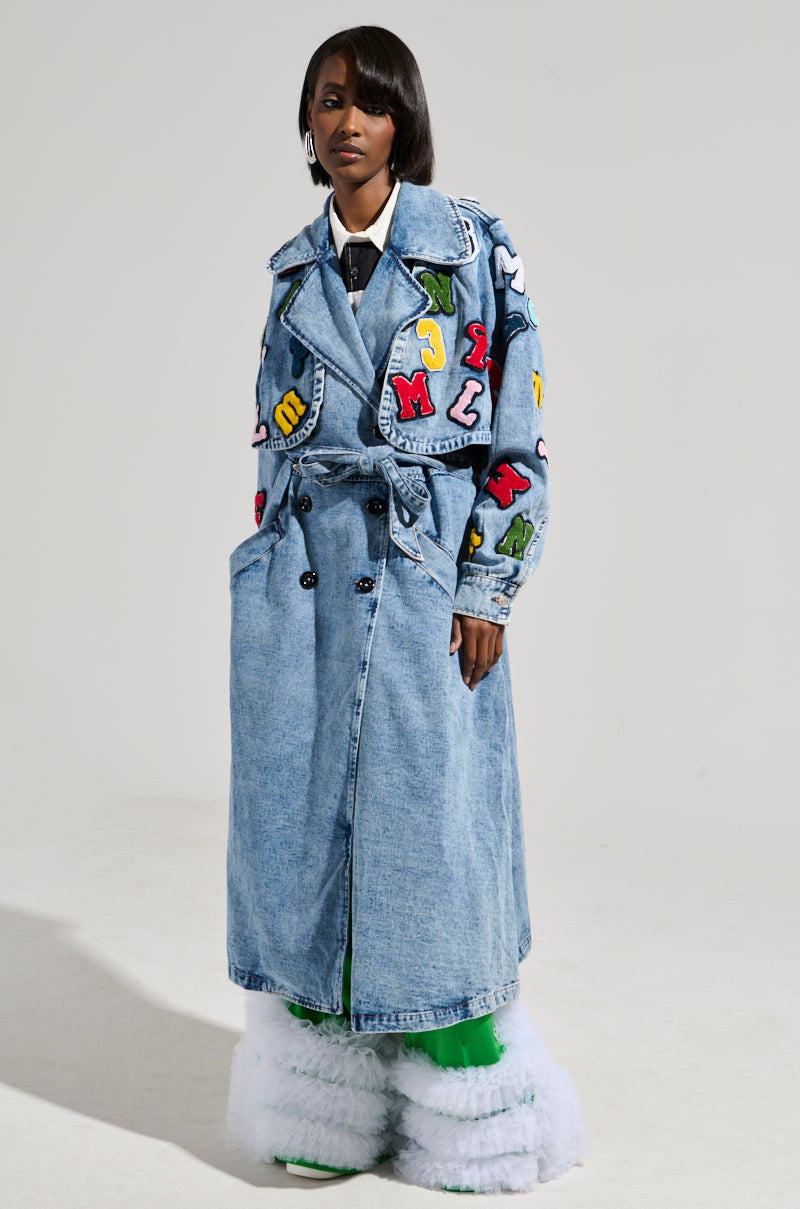 TAKE NOTES DENIM TRENCH