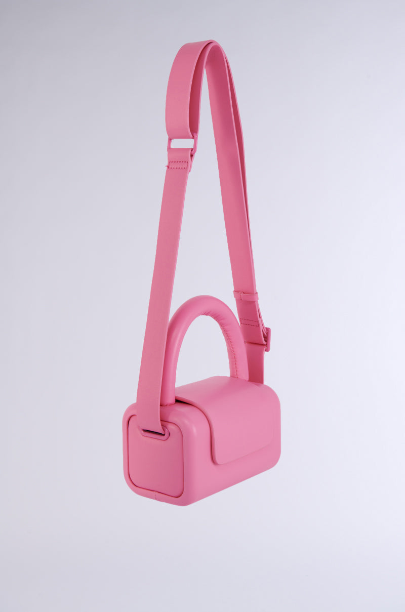 EVERLY HARDSHELL PINK FAUX LEATHER PURSE