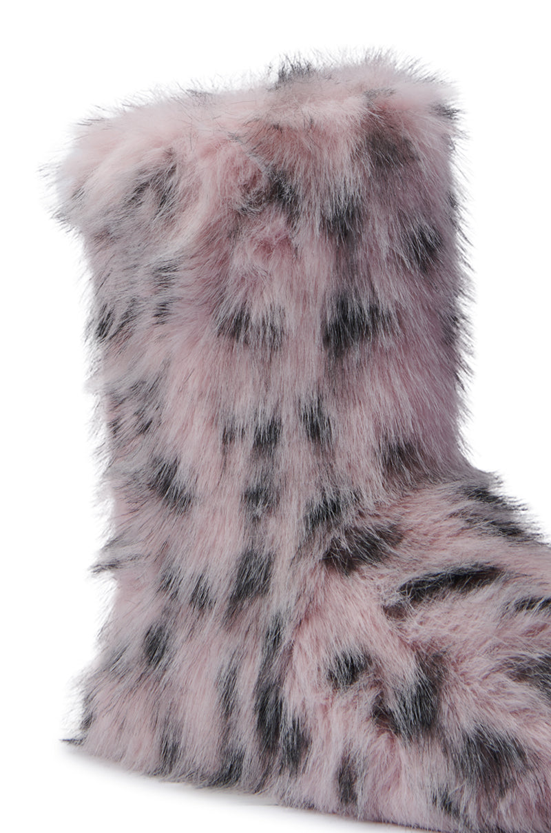 MELANIE PINK LEOPARD FURRY BOOTIE