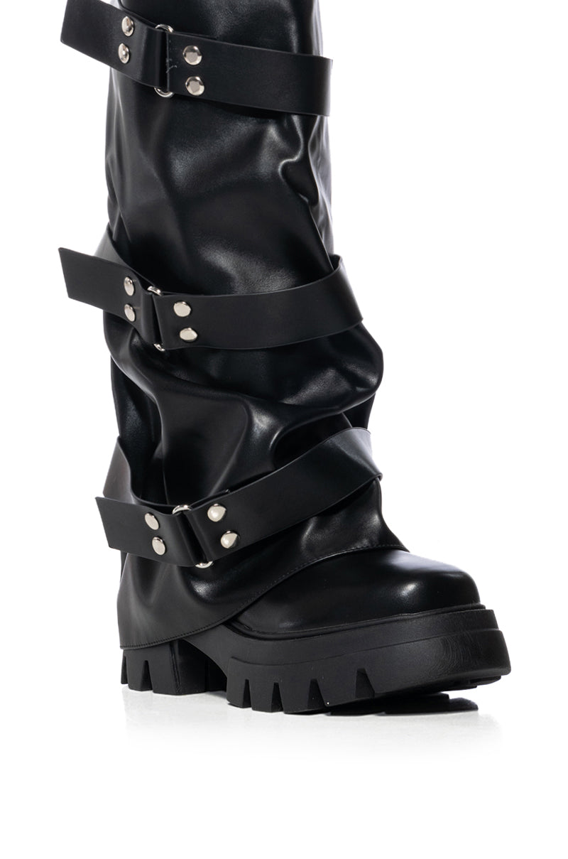 AZALEA WANG CHARNA BLACK INDUSTRIAL LOOK BOOT