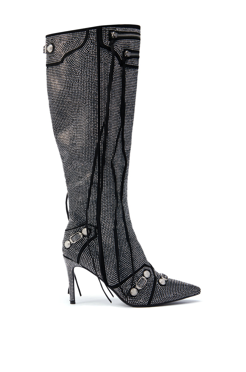 AZALEA WANG MAEVE STILETTO BOOT IN SILVER