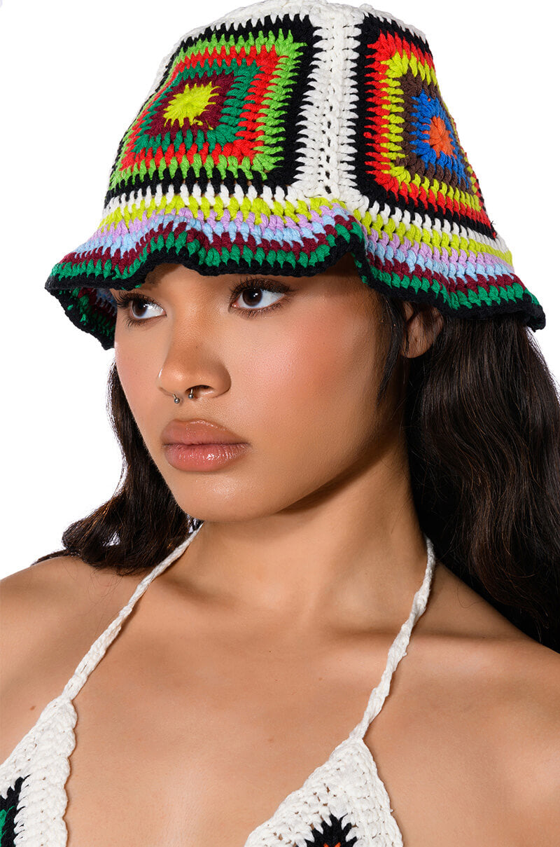 I WANNA RUN AWAY CROCHET BUCKET HAT