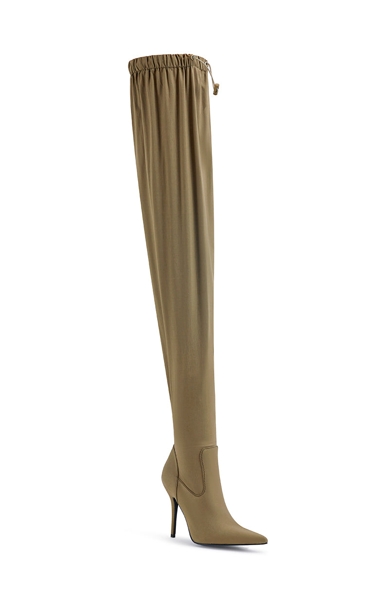 AZALEA WANG MANTIS BAGGY THIGH HIGH BOOT IN KHAKI