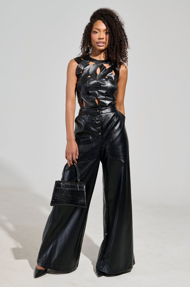 ASHLYN FAUX LEATHER PANT IN BLACK