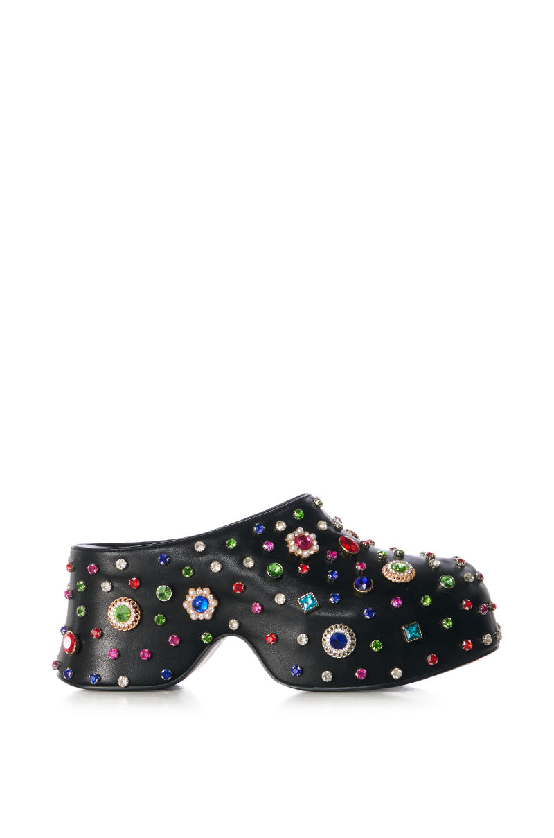 AZALEA WANG THURLOW BLACK EMBELLISHED CLOG