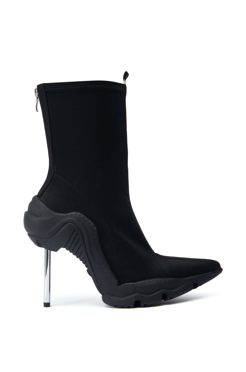 AZALEA WANG WILBER BOOTIE WITH STRETCH NEOPRENE IN BLACK