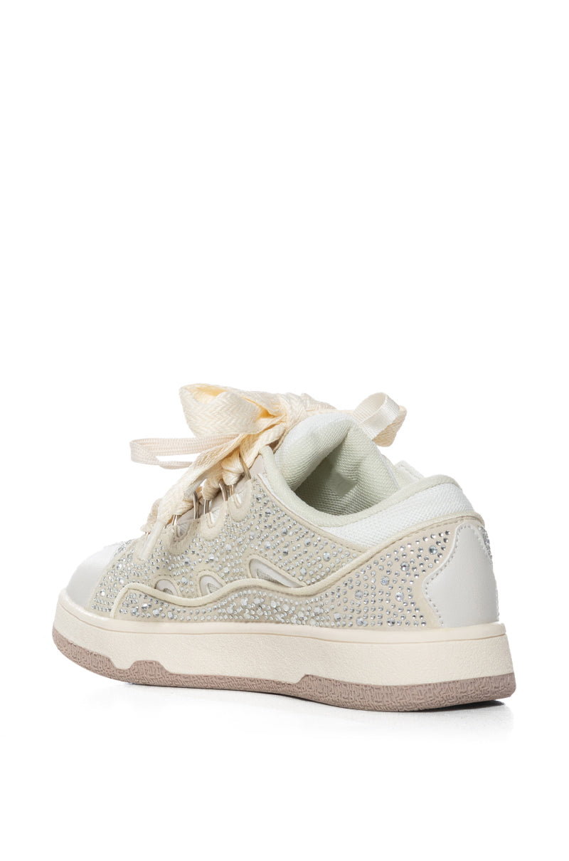 AZALEA WANG CINNABAR TAN EMBELLISHED SNEAKER