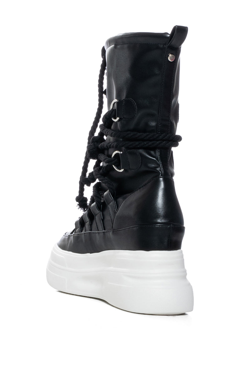 AZALEA WANG RANDOLPH LACE UP HIGH TOP SNEAKER IN BLACK