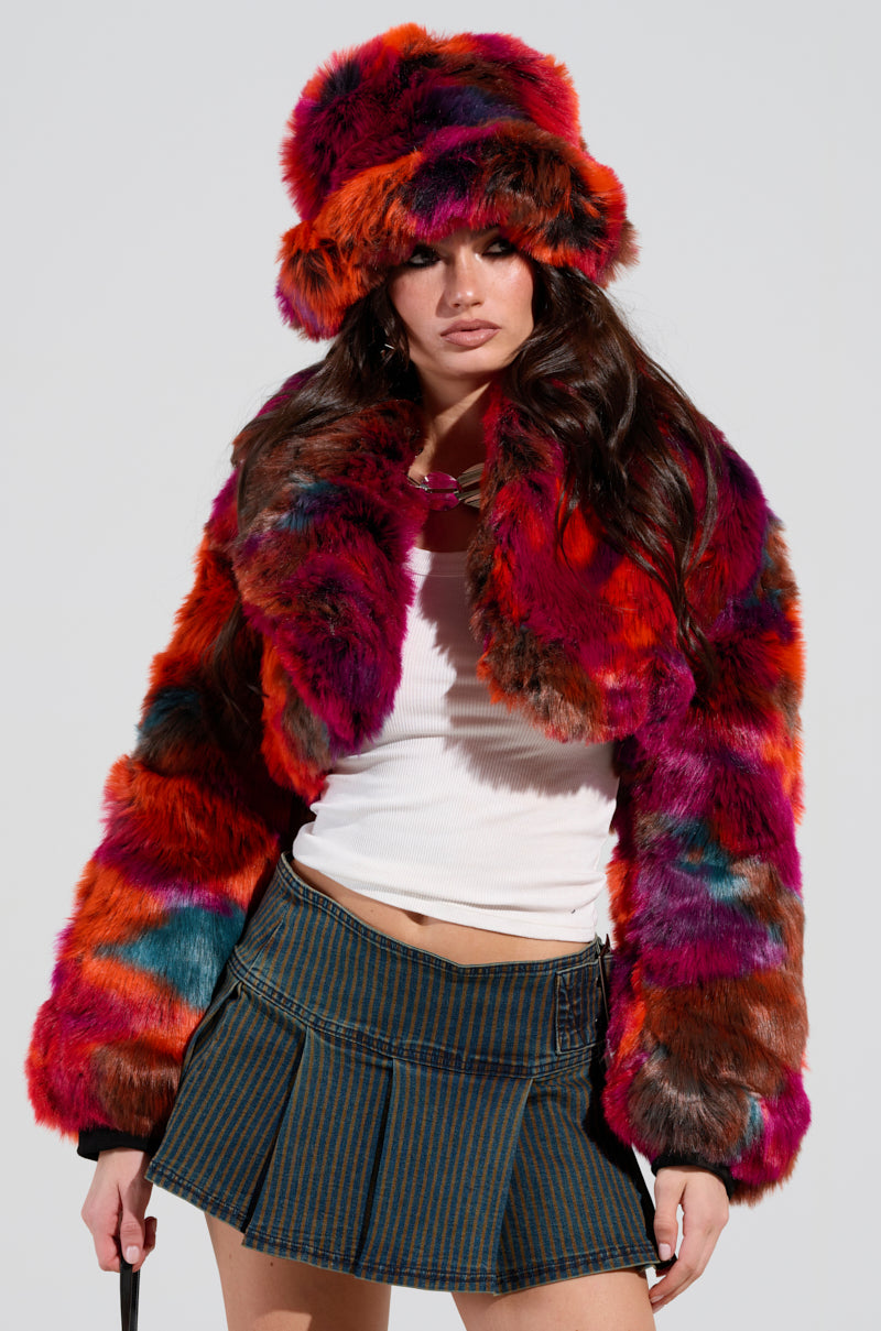 UPSETTER CROP FAUX FUR JACKET