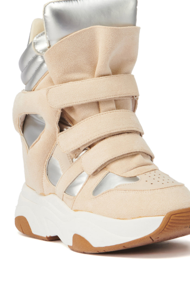 MARANTO CHUNKY BEIGE WEDGE HEEL SNEAKER