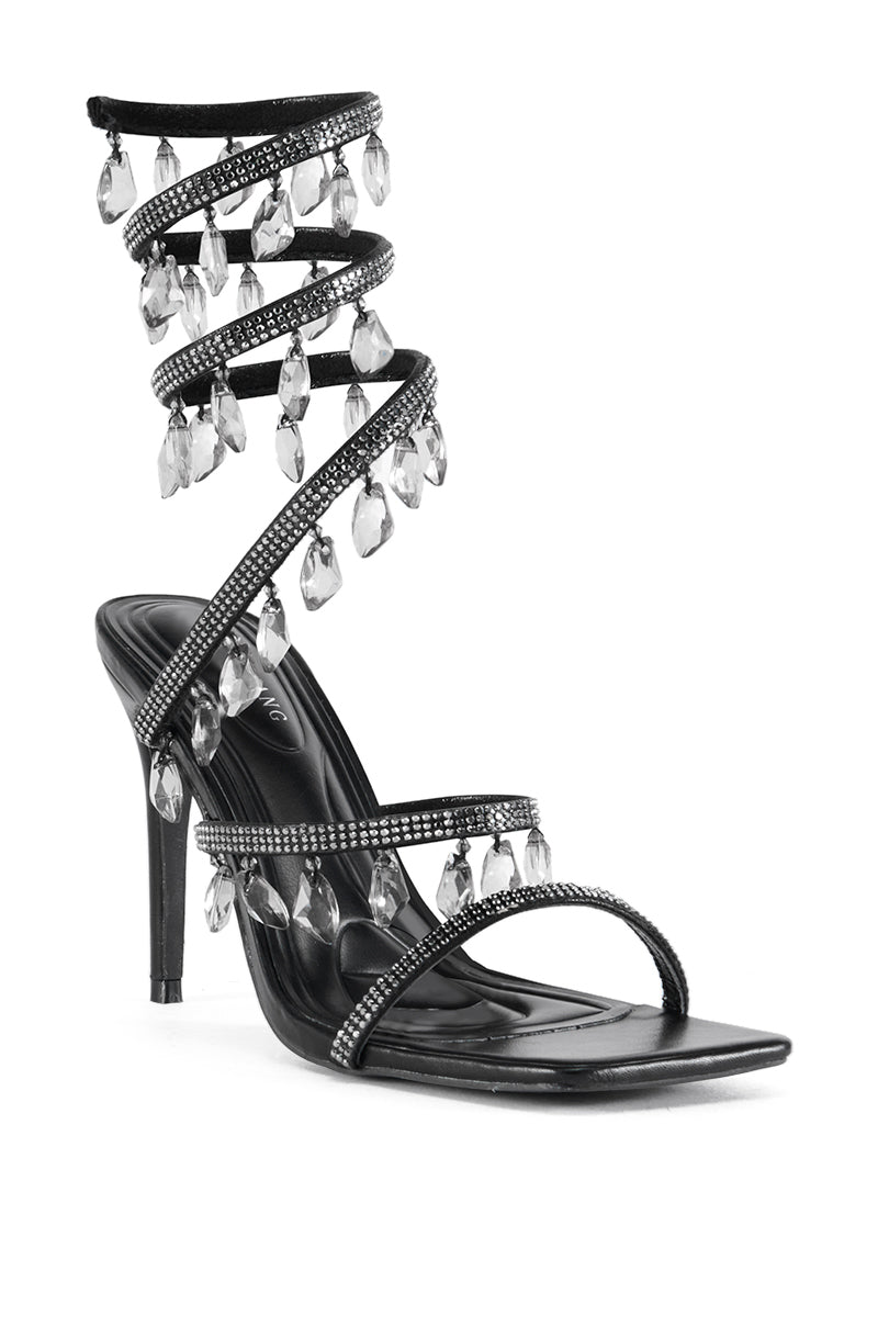 AZALEA WANG REIKO BLACK SPIRAL SANDAL