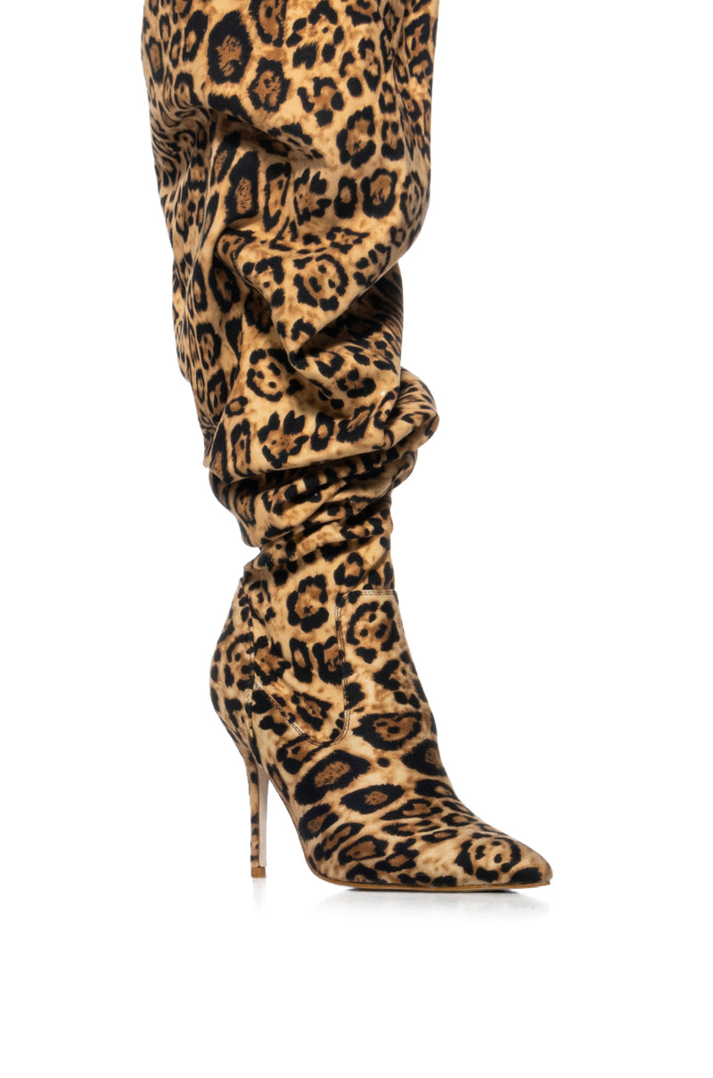AZALEA WANG MANTIS BAGGY THIGH HIGH BOOT IN LEOPARD