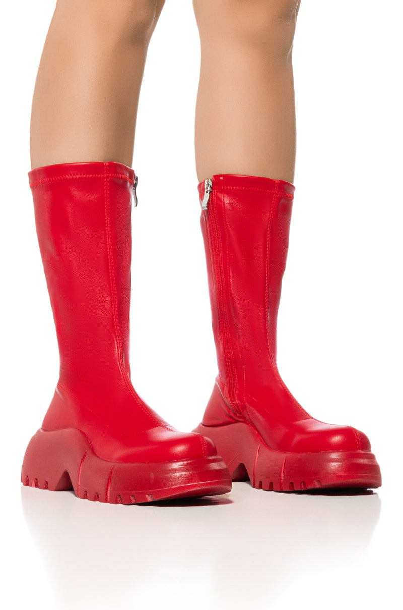 AZALEA WANG SWEETBAY RED FUTURISTIC BOOT