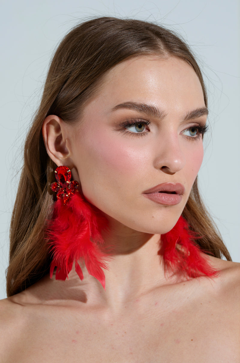 SEE RED FEATHER EARRING