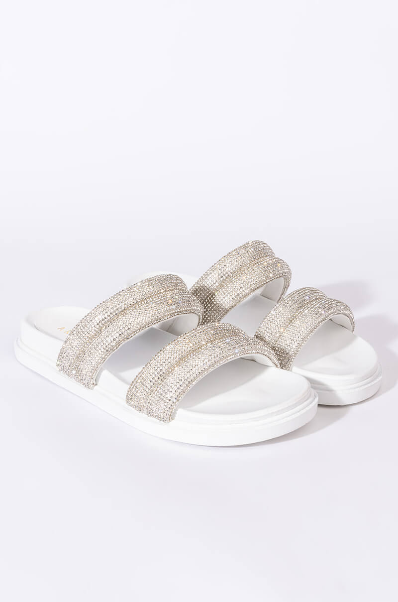 TAKE ME TO SPACE FLAT SANDAL IN WHITE