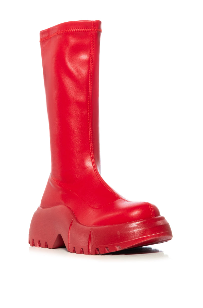 AZALEA WANG SWEETBAY RED FUTURISTIC BOOT