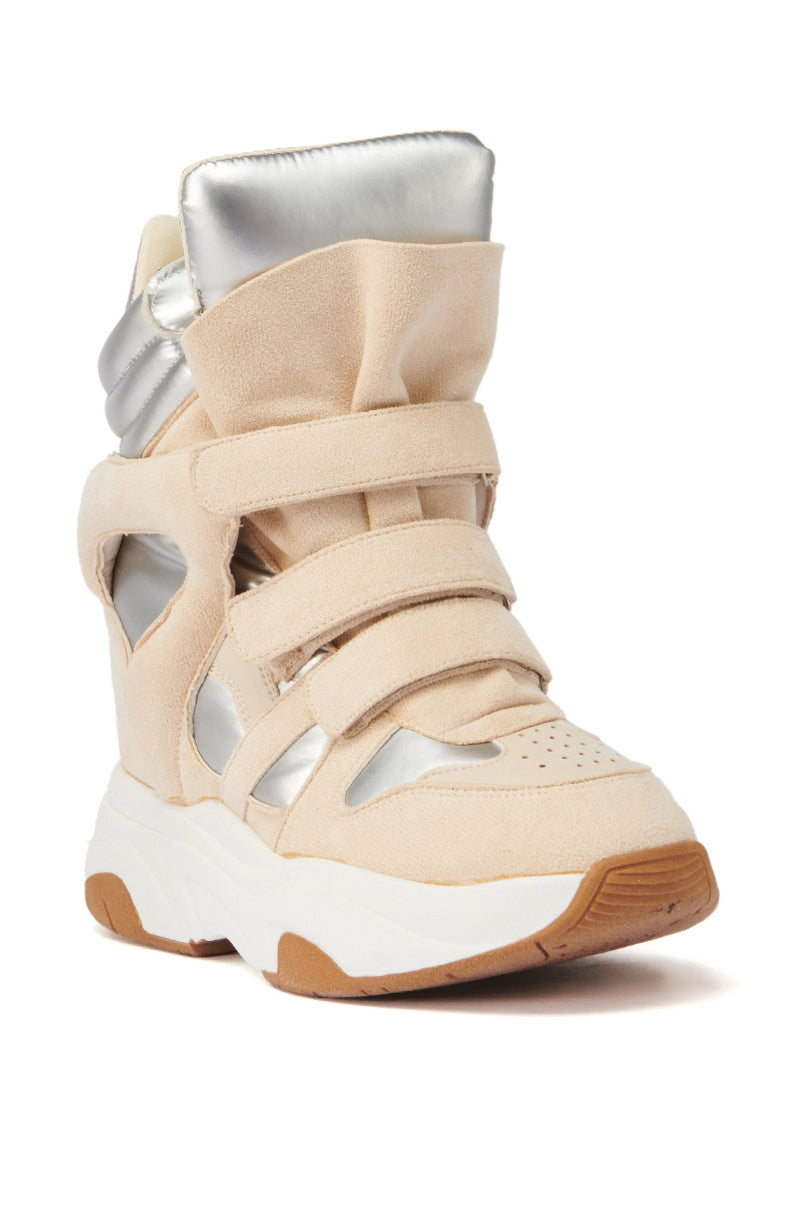 MARANTO CHUNKY BEIGE WEDGE HEEL SNEAKER