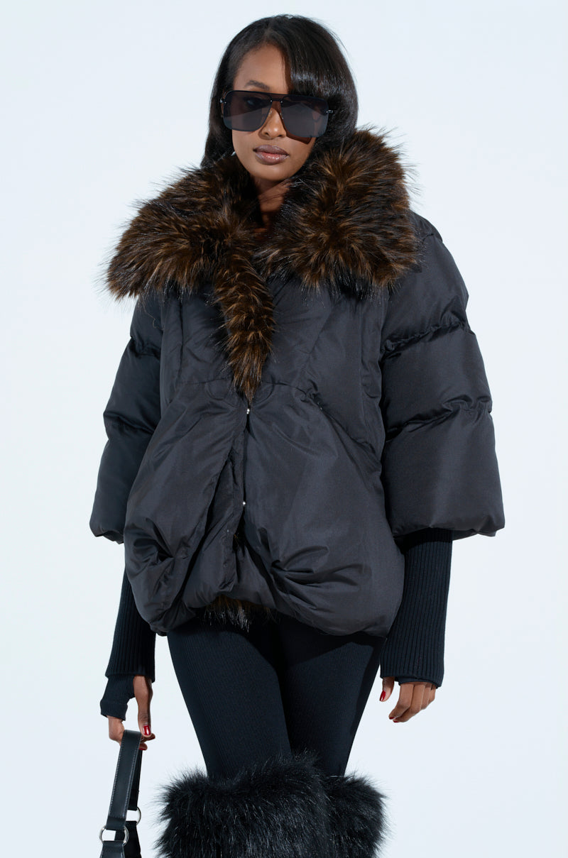 FIRESIDE FUR TRIM PUFFER