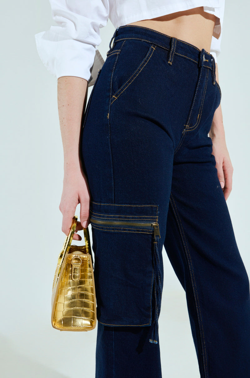 JUST ROCK WITH IT CARGO DENIM PANT