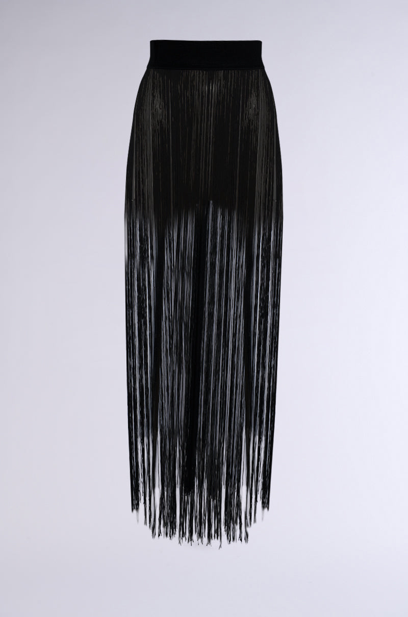 SO FREE FRINGE BELT SKIRT