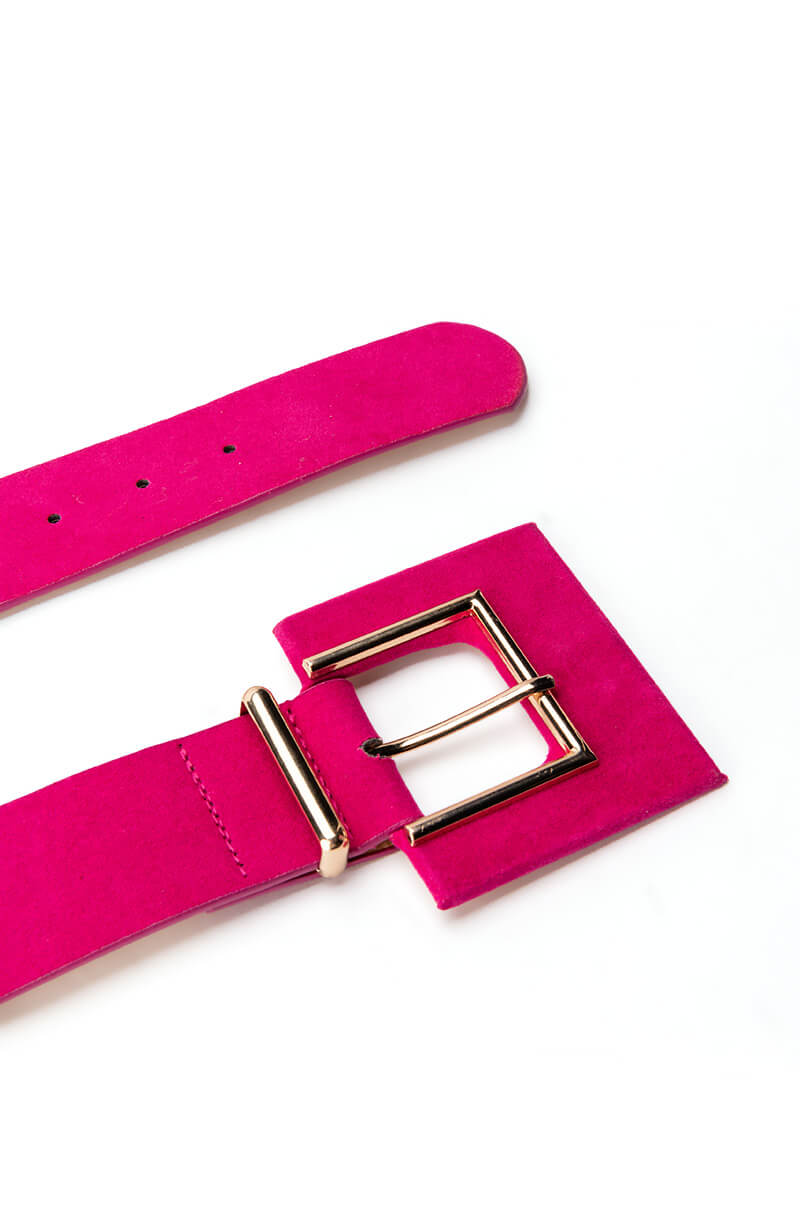 ITS A LEWK PINK SUEDE LOOK BELT