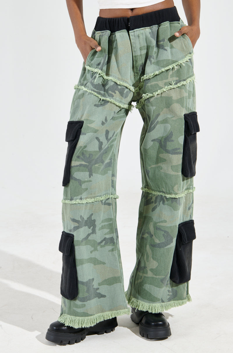 CADET MIXED MEDIA WIDE LEG PANT