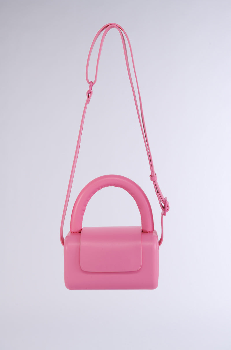 EVERLY HARDSHELL PINK FAUX LEATHER PURSE