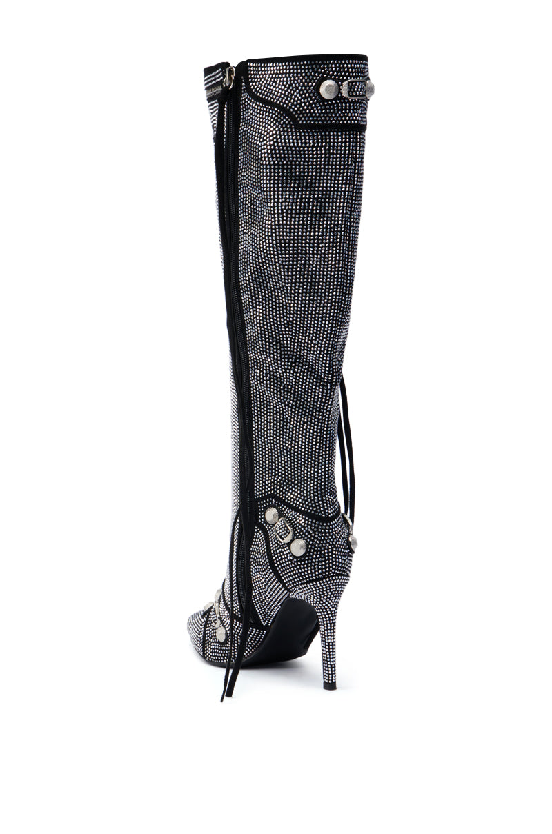 AZALEA WANG MAEVE STILETTO BOOT IN SILVER