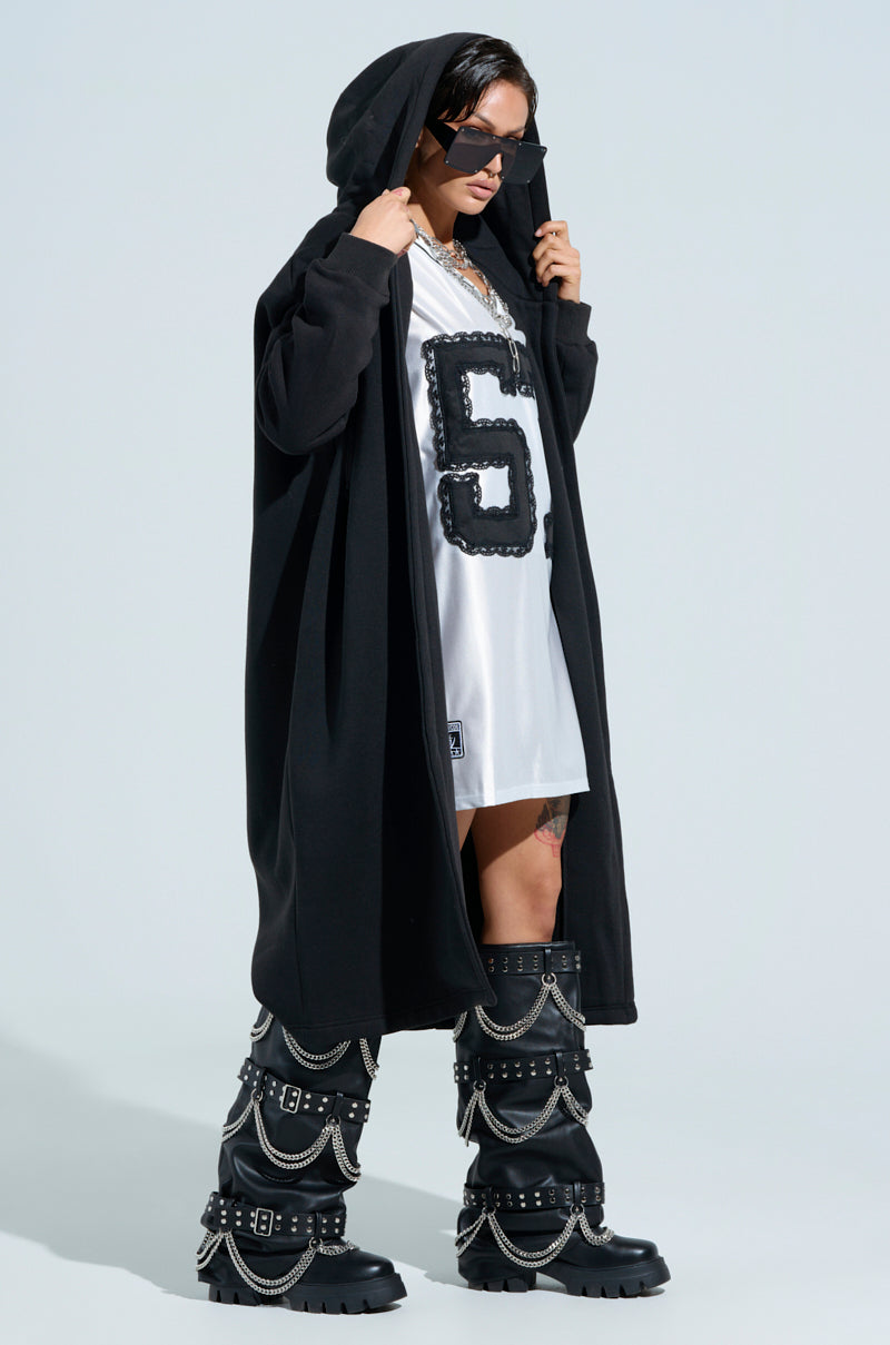 SHIVER OVERSIZED CARDIGAN IN BLACK