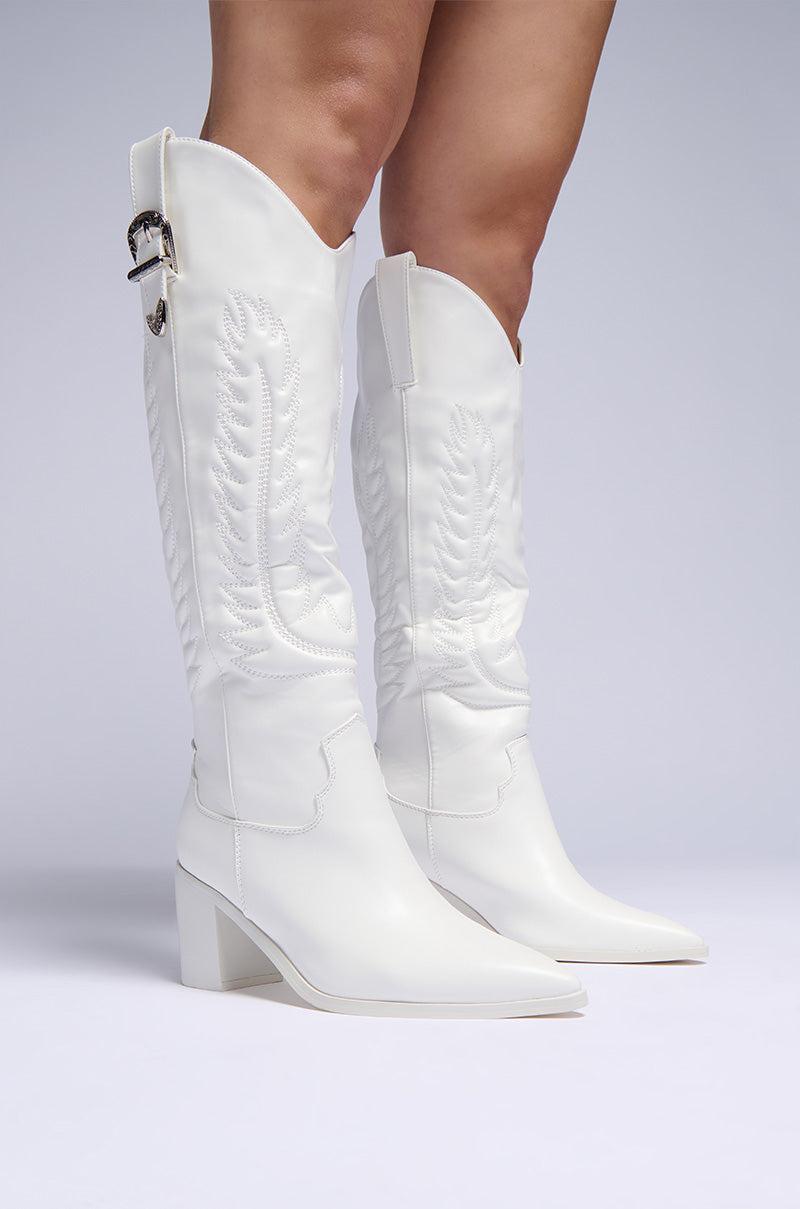 AZALEA WANG PAMELA WHITE WESTERN BOOT