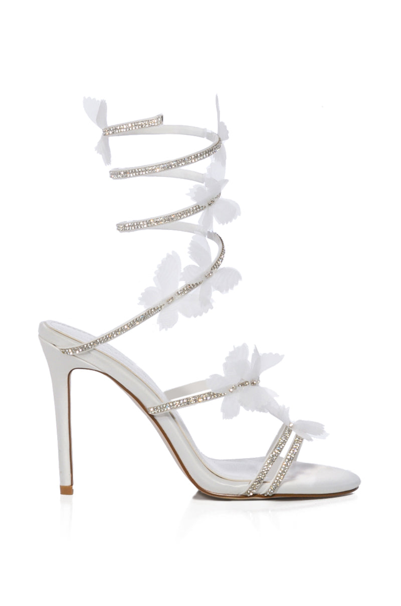 AZALEA WANG ARYANA BUTTERFLY WRAP UP HEEL IN WHITE