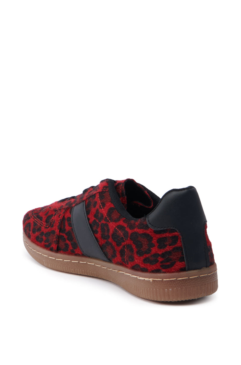 AZALEA WANG AVENGER RED LEOPARD SNEAKER