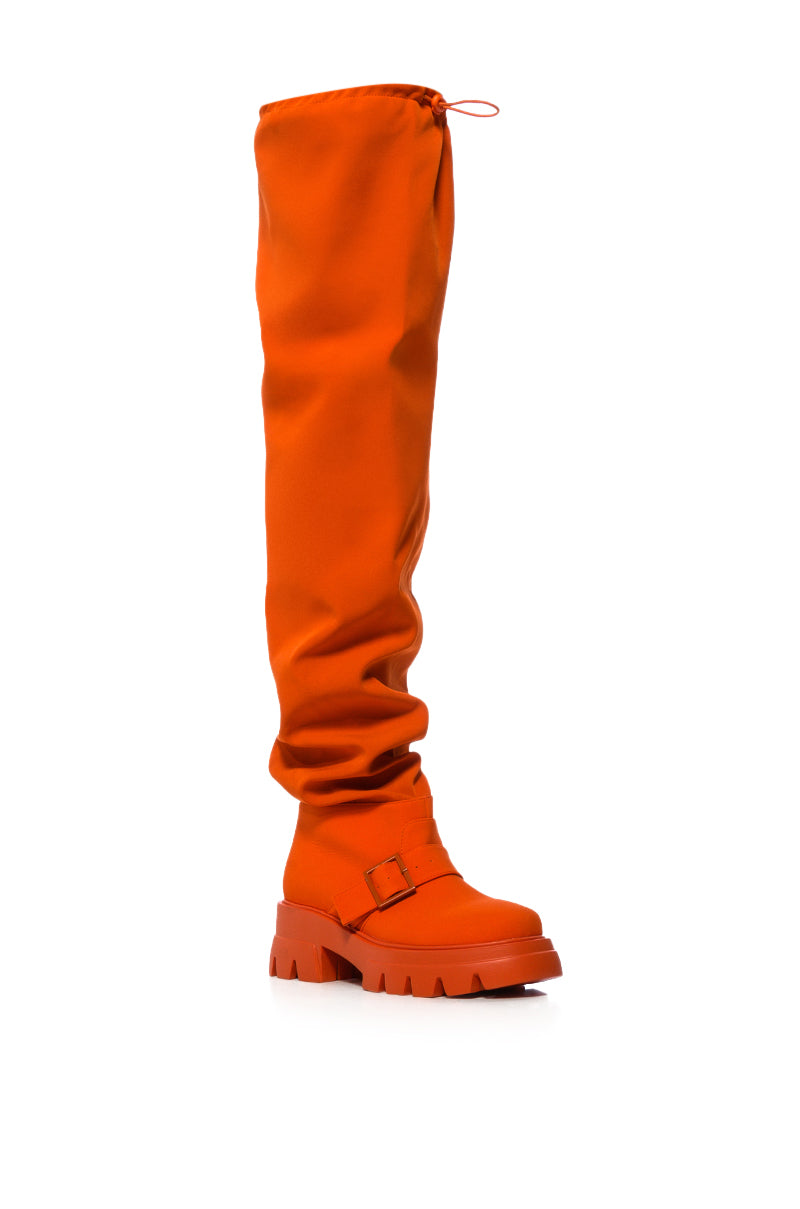 AZALEA WANG FRAPPE ORANGE OVER THE KNEE BOOT