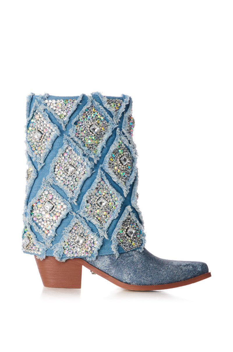 AZALEA WANG STAGECOACH EMBELLISHED WESTERN BOOTIE